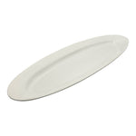 Long White Oval Serving Platter Thick Ceramic Tray 17.5” Contemporary Food Plate