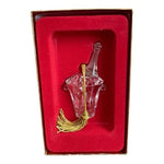Vintage 2000 Gorham Crystal Ice Bucket Champagne Bottle Christmas Ornament NIB