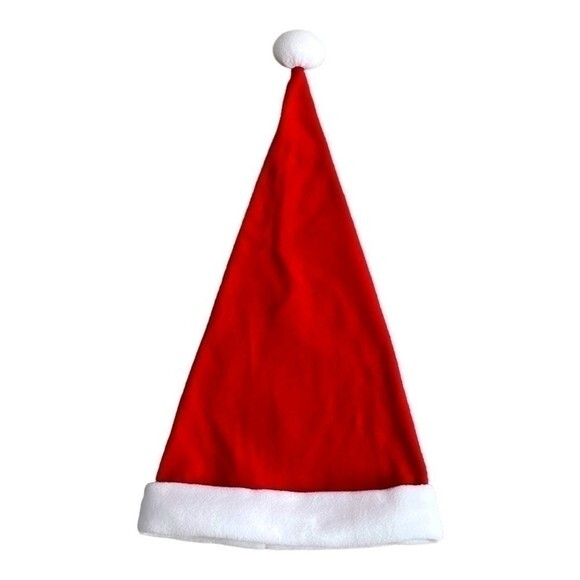 Pajamagram Santa Snuggle Hat Red White Pompom Adult One Size Fleece NWT