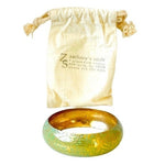 Zachary's Smile Designer Bangle Bracelet Gold Green Metal NYC Boutique NIP
