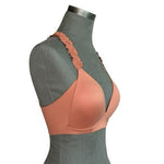 AERIE Womens Bralette 34D Burnt Orange Wireless Retro Floral Lace Racerback Bra
