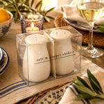 Pier 1 Imports White Ceramic Salt and Pepper Shakers Classic NIB