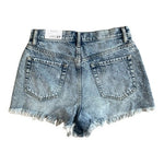 NWT Zara Pacsun Women's High Rise Ripped Denim Shorts Sz 27 Mid Blue Vintage NWT