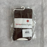 Hanna Andersson Microfiber Ankle Tights Size 160 Chestnut Brown Ribbed NIP