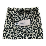 Old Navy Women's Neck Warmer Black White Cheetah Print Fleece Scarf One Size NWT