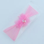 Pink Ruffle Flower Baby Girl Headband Handmade Seamless Soft Infant Hair Accesso