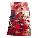 ASILK Red Watercolor Floral Mulberry Silk Scarf Wrap Cover Up NWT