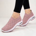 Women's Air Cushion Slip-On Orthopedic Walking Shoes Dusty Pink Mesh Size 9 New
