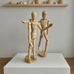 FlexiPose Wood Art Mannequin 12" Male Poseable Figure Artist Drawing Model Base