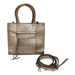 Rebecca Minkoff Metallic Gold Leather Crossbody Bag Small Shoulder Tote Bag Good