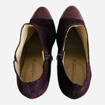 PRIMADONNA Burgundy Faux Suede Leather High Heel Ankle Booties Women’s Size 36