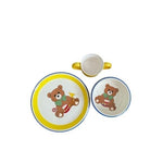 Vintage Mikasa Teddy 3 Pc Child's Dinnerware Set Yellow Ceramic Japan NIB