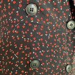 ZARA Floral Print Double Breasted Romper Jumpsuit Black Red White Medium VG