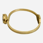 Women's Gold Tone Bangle Bracelet Round Crystal Rhinestone Costume Jewelry VG