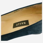 BALLY Vermont Navy Blue Leather Pumps Low Heels Bow Women’s Size 5