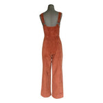 Urban Outfitters Womens Jumpsuit S Burnt Orange Corduroy Sleeveless Button Front