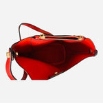 Red Vegan Leather Tote Handbag Womens Shoulder Bag Lightweight Midi Satchel NWOT