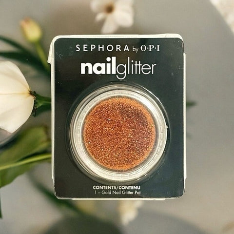 Sephora by OPI Dry Glitter Pot GOLD Full Size Makeup Nail Art Sparkle New