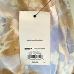 NINE WEST Women's Sheer Floral Chiffon Blouse XXL Long Bell Sleeve Pastel NWT