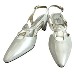 Ros Hommerson Prize White Pearl Leather Pumps Low Heels Women’s Size 9.5 NIB