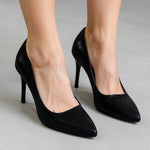 Calvin Klein Kamara Black Snake Embossed Pointed Toe Stiletto Pump Size 7 VG