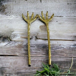 Serving Hands Halloween Claw Salad Servers Set of 2 Gold Metal Tongs Forks VG
