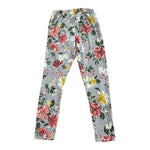Old Navy Women's Floral Leggings L Grey Purple White Full Length Stretch G+