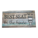 Yankario Best Seat in House Bathroom Wall Decor Sign 12x6 Farmhouse Wood Plaque