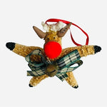 Starfish Rudolph Reindeer Shell Christmas Ornament Multicolor Handmade