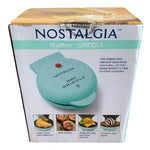 Nostalgia MyMini Personal Electric Griddle 5" Nonstick Teal Compact Cooking NIB