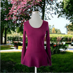 Nanette by Nanette Lepore Plum Merino Wool Bell Sleeve Sweater Top S Fits M VG