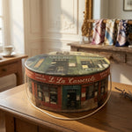 Tri-Coastal Design Paris Cafe Bar La Casserole Round Hat Box 15x6.5" EXCellent