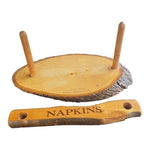 Pocono Mountains Wood Bark Napkins Holder Rustic Farmhouse Organizer 11x6" VG