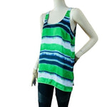 MICHAEL KORS Multicolor Stripe Satin Tank Top Women M Sleeveless Blouse EXC