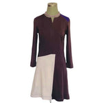 D'Andrea Donna Walter Duchini Italian Zip Fit Flare Midi Dress M Wool Colorblock