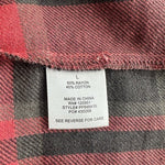 Pink Rose Women's Plaid Boyfriend Shirt L Red Grey Black Buffalo Check Cotton VG