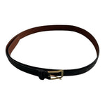 JOS A BANK Black Genuine Italian Leather Gold Brass Square Buckle Dress Belt 46