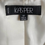 Kasper Women's Cream Textured Stripe Blazer 8P Button Front Petite NWT $153