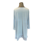 Alfani Women's Light Blue Chiffon Layered Top XXL Sheer 3/4 Sleeve Relaxed VG