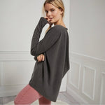 ANTHROPOLOGIE Saturday Sunday Reese Cashmere Low Back Jumper Grey Sz Small EXC
