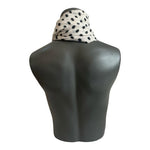 Women's Polka Dot Scarf 22"x74" Black White Fringe Viscose Summer Wrap Sheer VG