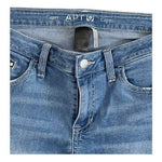 Apt 9 Blue Cotton Capri Jeans Women Size 8 Mid Rise 23" Inseam Stretch VG