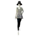 Marilu Women's Beige Tan Embroidered Lace Tank Top S Cotton Linen Italy VG