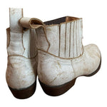 Matisse Mustang White Distressed Leather Ankle Booties Women's Size 8.5 Cowboy