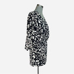 Dokotoo Black White Pattern Oversized V Neck Romper Jumpsuit Women’s Large NWT