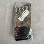 2 Pair MADE HERE Classic Crew Black White Zig Zag Cotton Unisex Socks Sz S/M NWT