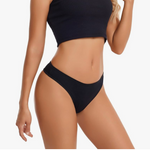 Anzermix Black Cotton Blend 6 Pack Basic Thong Underwear Womens Size Large NEW