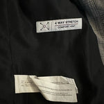 ZARA Mens Jacket L Grey Black Check Plaid Zip Front Windbreaker Collar VG