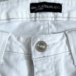 Lee Platinum Label Women's White Bootcut Jeans 14 Midrise Crystal Embellished VG