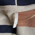 Women's 1775 Long Plaid Vest Cardigan Size M Open Front Sleeveless Tan Blue EXC